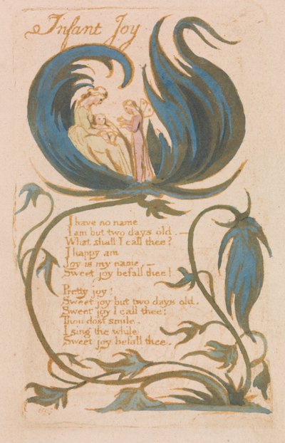 Songs of Innocence, Plate 14, Infant Joy (Bentley 25) by William Blake